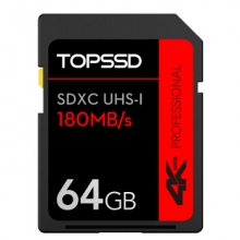 天硕（TOPSSD） 180MB_s UHS-I高速SD存储卡 64GB